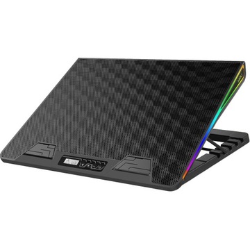 ОХЛАЖДАЮЩАЯ ПОДСТАВКА ДЛЯ НОУТБУКА 12–17 ДЮЙМОВ, РЕГУЛИРУЕМАЯ RGB-СВЕТОДИОДНАЯ СВЕТОДИОДНАЯ, С USB