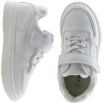ADIDASY DZIECIĘCE BUTY SPORTOWE TRAMPKI BIAŁE LEKKIE WKŁ. SKÓRA R. 25