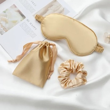 3Pcs Set Women Imitated Silk Sleep Eye Mask Eye Patches Face Mask Eyeshade