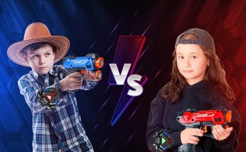 НАБОР ЛАЗЕРНОГО ПИСТОЛЕТА ПЕЙНТБОЛ, 4 РЕЖИМА, ИЗ 4 ПИСТОЛЕТОВ И 4 МИШЕНЕЙ