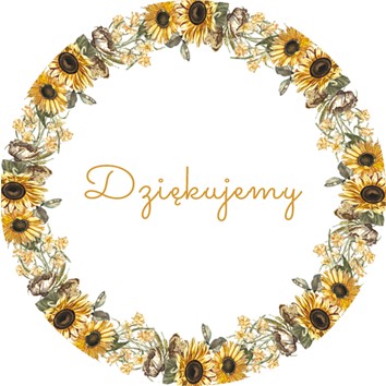 Naklejki 3 cm z napisem Dziękujemy podziękowania
