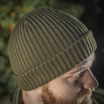 M-Tac Мужская вязаная зимняя шапка 100% акрил Оливковый L/XL