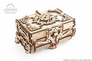 Drewniany model antyczna szkatułka Ugears