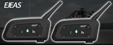 2x INTERKOM MOTOCYKLOWY EJEAS V6 PRO+ USB-C 2024 Bluetooth 5.1 na kask