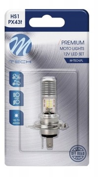 M-TECH ŻARÓWKA LED 12V HS1 12W PX43T 12XSMD3030 BIAŁA