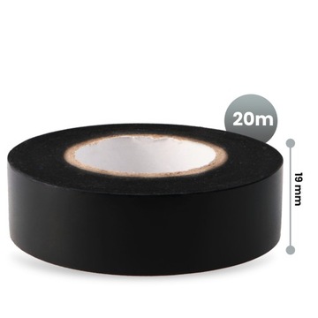 2x Taśma Izolacyjna PCV 19mm Izolacja Wodoodporna 20m Kabli Biała Czarna X8