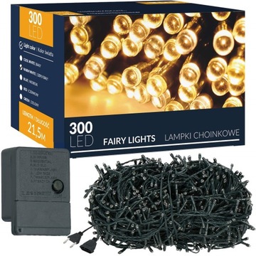РОЖДЕСТВЕНСКИЕ ЕЛОЧНЫЕ ПОДСВЕТКИ 300 LED 22м OUT/OUT для елки ТЕПЛЫЙ БЕЛЫЙ РОЖДЕСТВО