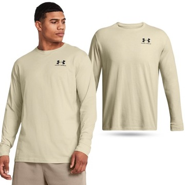 KOSZULKA UNDER ARMOUR LONGSLEEVE DŁUGI RĘKAW PRZEWIEWNA BAWEŁNA 1329585-273