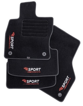 Dywaniki welurowe - CARBON z HAFTEM SPORT