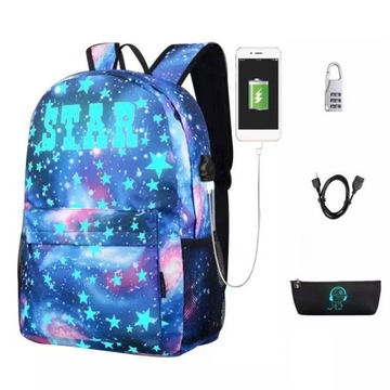РЮКЗАК МОЛОДЕЖНО-ШКОЛЬНЫЙ, СВЕТЯЩИЙСЯ, ОТРАЖАЮЩИЙ, USB