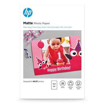 HP Matte Photo 10x15 180g 25 ark. 7HF70A Dwustr.