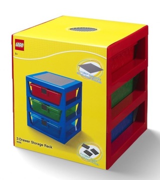 LEGO POJEMNIK REGAŁ Z SZUFLADAMI CZERWONY + PŁYTKA