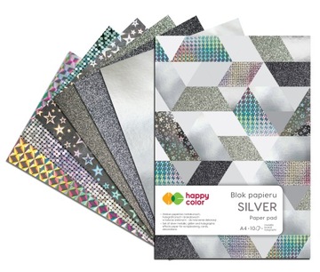 Blok Happy Color A4 papier pad SILVER