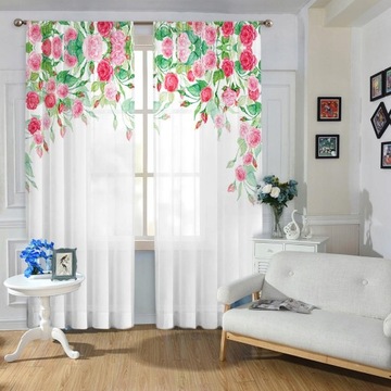 шторы с принтом, цветочные шторы