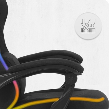 МАТЕРИАЛ ИГРОВОГО КРЕСЛА CABRO C502 ЧЕРНЫЙ СВЕТОДИОД RGB ТКАНЬ