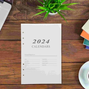 2024 English Agenda Book Page A5 Grid Notebook Planner Calendar Delicate