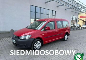 Volkswagen Caddy III Kombi Facelifting 2.0 EcoFuel 109KM 2014 Volkswagen Caddy 2.0 MPI 109 KM MAXI 7osobowy instalacja LPG Nowa Zarejest