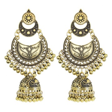 Moon Jhumka indyjskie kolczyki dla kobiet etniczne