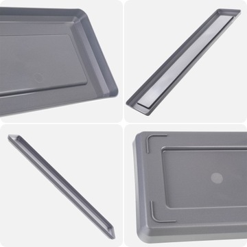 ПОДСТАВКА ДЛЯ ЦВЕТОЧНОГО горшка, ЦВЕТОЧНЫЙ ВАЗ, 53,5 см, ПРЯМОУГОЛЬНЫЙ ПОДНОС, АНТРАЦИТ, ПЛАСТИК