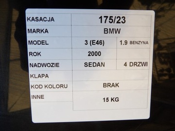 BMW E46 VÍKO KUFRU ZADNÍ SEDAN