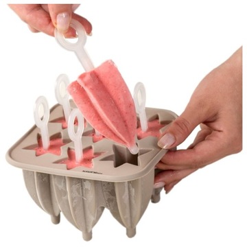 Forma silikonowa do lodów na patyku foremka na lody 6 sztuk + patyczki