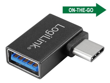 Adapter USB-C USB3.0 SuperSpeed 5Gb/s 3A OTG C/wtyk-A/gniazdo kątowy