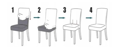 НАБОР ИЗ 4 ШТ. ЧЕХОЛЫ ДЛЯ СТУЛА XL, ПЛОТНЫЙ ВЕЛОР