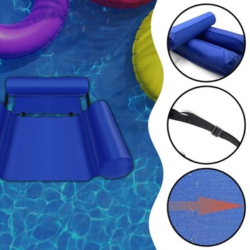 FOTEL DO PŁYWANIA MATERAC DMUCHANY HAMAK WODNY LEŻAK PLAŻOWY NA BASEN XL