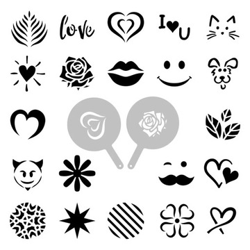 Шаблоны украшений для кофе — 21 дизайн