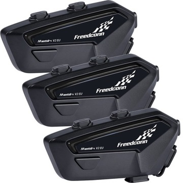 INTERKOM MOTOCYKLOWY FREEDCONN FX PRO V2 EU MESH 6 OSÓB DŹWIĘK HI-RES j. PL