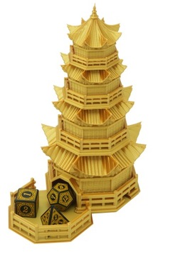 Китайский храм года дракона - башня для игральных костей - FatesEnd с подставкой