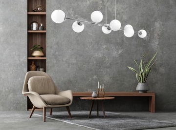 ХРОМИРОВАННАЯ ПОТОЛОЧНАЯ ЛЮСТРА, СВЕТОДИОДНЫЕ ШАРИКИ