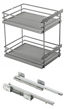 Kosz Cargo wysuwany dolny MovixPro GTV 2 półki do szafki 30cm Antracyt