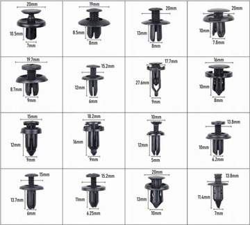 Зажимы, штифты, автомобильные зажимы для обивки автомобиля, 655 шт, комплект + съемник