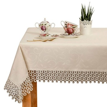 Obrus z Gipiurą Plamoodporny DAF G609 Ecru 100x170