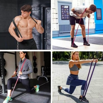 4 GUMY DO ĆWICZEŃ OPOROWE WYSOKA JAKOŚĆ POWER BANDS - ZESTAW 4 SZT
