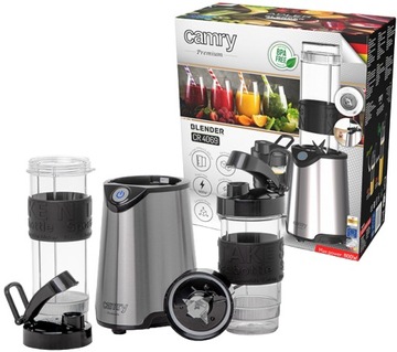 BLENDER PERSONALNY CAMRY CR4069 INOX SMOOTHIE 2 BUTELKI KRUSZY LÓD