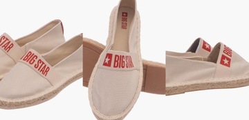 Espadryle Damskie BIG STAR Buty wsuwane beżowe 39