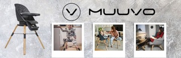 MUUVO CHOC 2 KRZESEŁKO do KARMIENIA 3w1 110 kg Obrotowe 360° graphite