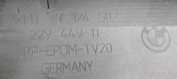 BMW 1 E87 LIŠTA NÁRAZNÍKU PŘEDNÍ PRAVÁ POD PDC 7124502