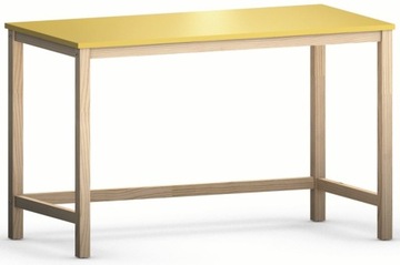 ŻÓŁTE Biurko Stelaż LITE DREWNO 100 cm
