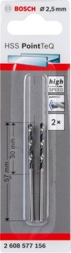 СВЕРЛО BOSCH HSS-POINTTEQ 2,5ММ 2 ШТ. 2608577156