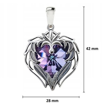 СЕРЕБРЯНЫЙ КУЛОН СЕРДЦЕ КРИСТАЛЛ 925 ПОДАРОК