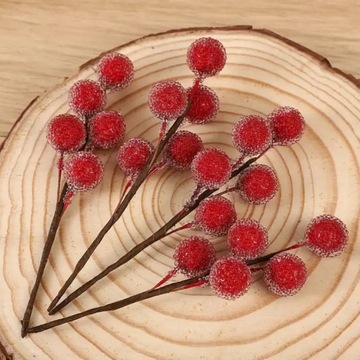 FROST RED ИСКУССТВЕННАЯ Рябина, 20 шт, НАБОР, ЕЛОЧНЫЕ УКРАШЕНИЯ, БЕЗУШКИ