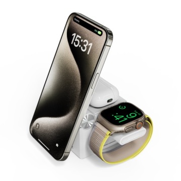 3v1 Bezdrátová magnetická Magsafe nabíječka Cubenest E311 Bílá