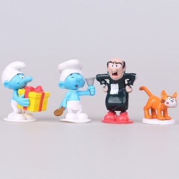 12x figurki SMERFY urodziny tort gargamel klakier