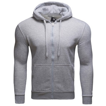 BL08 r. M GŁADKA ROZPINANA BLUZA Z KAPTUREM