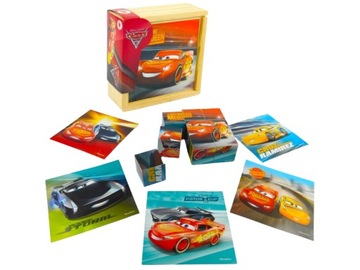 DREWNIANE EDUKACYJNE KLOCKI UKŁADANKA PUZZLE CARS MACQUEEN