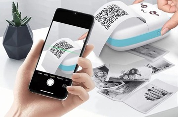 MINI DRUKARKA TERMICZNA do zdjęć etykiet DRUKUŚ rolka + 3 ROLKI NAKLEJKI