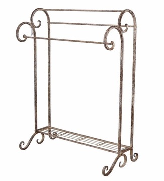 Stojak Na Ręczniki Brązowy Metalowy Shabby Chic